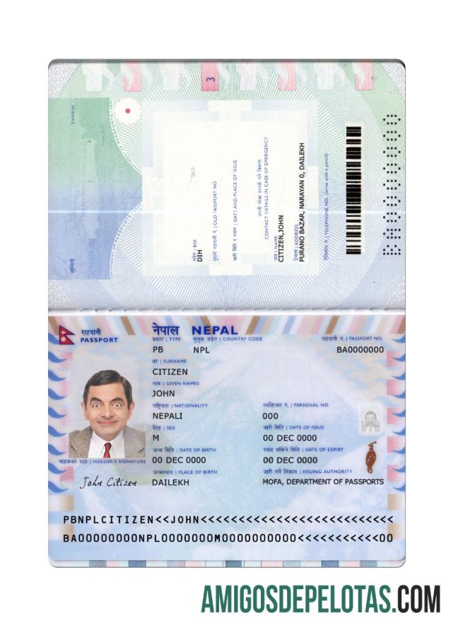 Passaporte do Nepal 2021 presente baixar para verificação